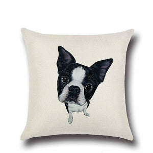 Simple Boston Terrier Love Cushion CoverHome DecorBoston Terrier