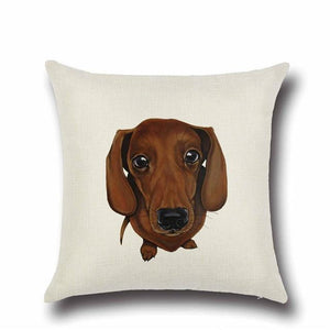 Simple Chocolate Brown Labrador Love Cushion CoverHome DecorDachshund