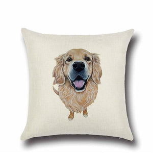 Simple Chocolate Brown Labrador Love Cushion CoverHome DecorGolden Retriever - Option 2