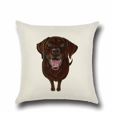 Simple Corgi Love Cushion CoverHome DecorLabrador - Brown
