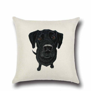 Simple Dachshund Love Cushion CoverHome DecorLabrador - Black