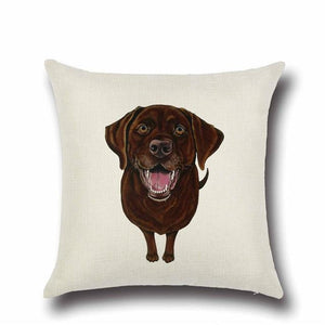 Simple Dachshund Love Cushion CoverHome DecorLabrador - Brown