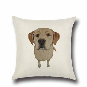 Simple Pug Love Cushion CoverHome DecorLabrador - Yellow