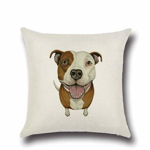Simple Staffordshire Bull Terrier Love Cushion CoverHome DecorPit Bull