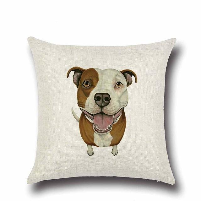 Simple Staffordshire Bull Terrier Love Cushion CoverHome DecorPit Bull