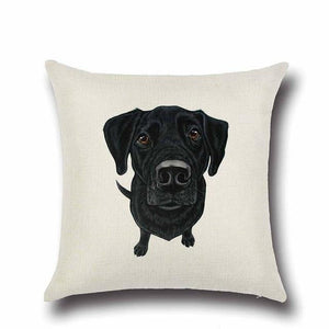 Simple Yellow Labrador Love Cushion CoverHome DecorLabrador - Black