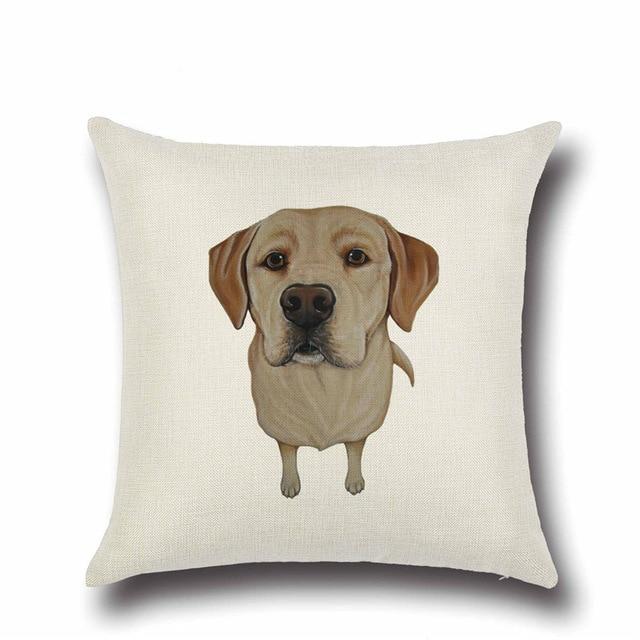 Simple Yellow Labrador Love Cushion CoverHome DecorLabrador - Yellow
