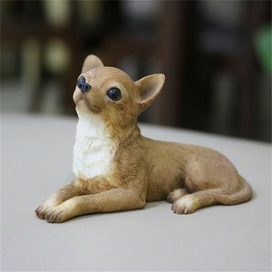 Sitting Chihuahuas Resin Figurines-Home Decor-Chihuahua, Dogs, Figurines, Home Decor-10