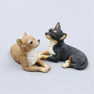 Sitting Chihuahuas Resin Figurines-Home Decor-Chihuahua, Dogs, Figurines, Home Decor-7