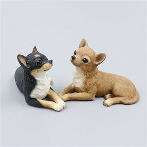 Sitting Chihuahuas Resin Figurines-Home Decor-Chihuahua, Dogs, Figurines, Home Decor-8