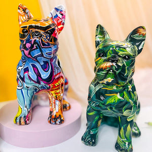 Sitting French Bulldog Design Multicolor Large Resin Statues-Home Decor-Dogs, French Bulldog, Home Decor, Statue-5
