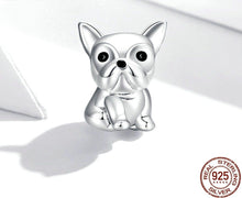 Load image into Gallery viewer, Sitting French Bulldog Love Silver Charm BeadDog Themed Jewellery