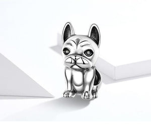 Sitting French Bulldog Love Silver Charm BeadDog Themed JewelleryOption 2