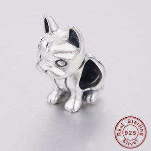 Sitting French Bulldog Love Silver Charm BeadDog Themed JewelleryOption 2