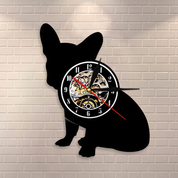 Sitting French Bulldog Love Wall Clock Without Led 360x