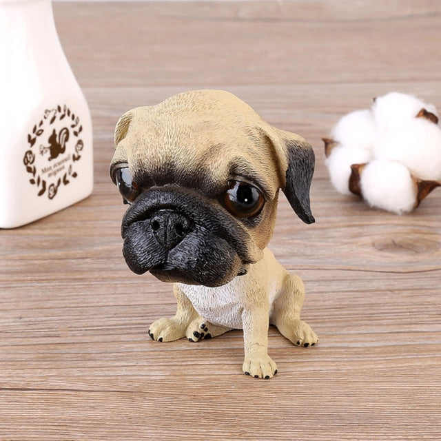 Sitting Pug Love Car Bobble Head 2
