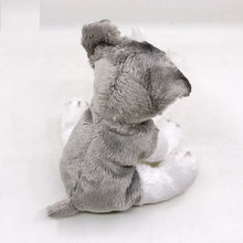 Load image into Gallery viewer, image of an adorable schnauzer stuffed animal plush toy - back view
