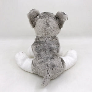 image of an adorable schnauzer stuffed animal plush toy - back view