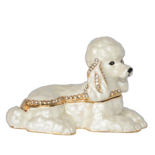 Load image into Gallery viewer, Sitting White Poodle Small Jewellery Box FigurineDog Themed Jewellery