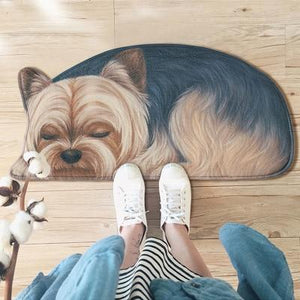 Sleeping Bichon Frise Floor RugMatYoukshire TerrierSmall