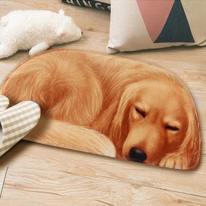 Sleeping Boston Terrier / French Bulldog Floor RugMatGolden RetrieverSmall