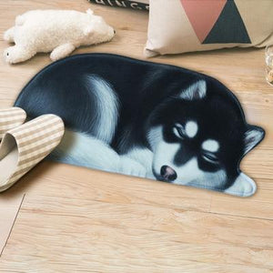 Sleeping Boston Terrier / French Bulldog Floor RugMatAlaskan MalamuteSmall
