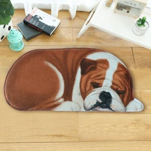 Sleeping Boston Terrier / French Bulldog Floor RugMat