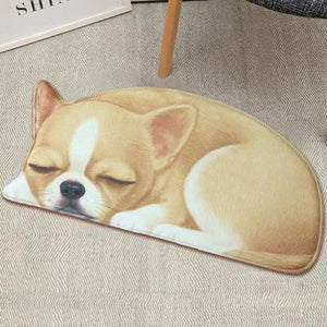 Sleeping Boston Terrier / French Bulldog Floor RugMatChihuahuaSmall