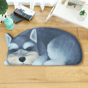 Sleeping Boston Terrier / French Bulldog Floor RugMatSchnauzerSmall