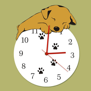 Sleeping Labrador Love Wall Clock-Home Decor-Dogs, Home Decor, Labrador, Wall Clock-3