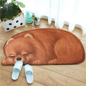 Sleeping Pomeranian Floor RugMatPomeranianSmall