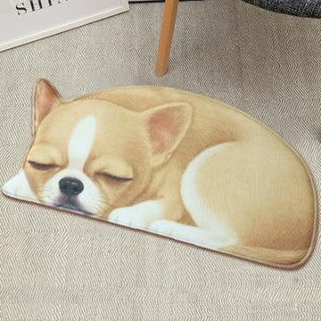 Sleeping Rough Collie Floor RugMatChihuahuaSmall