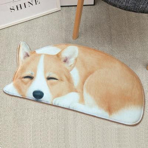 3D Sleeping Dog Shape Floor Mat Mat iLoveMy.Pet Corgi 2.8 x 1.3 feet 