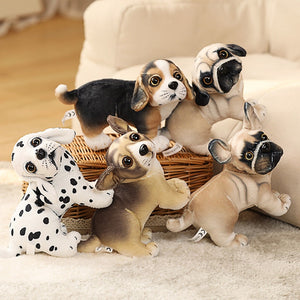 image of  a collection of dalmatian stuffed animal plush toys