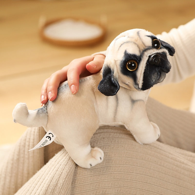 Small Lifelike Pug Stuffed Animal Plush Toy