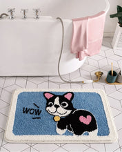 Load image into Gallery viewer, Smiling and Fluffy Boston Terrier Bathroom Rug-Home Decor-Bathroom Decor, Boston Terrier, Dogs, Home Decor-2