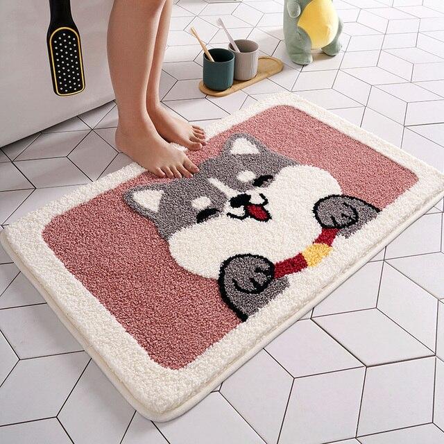 Smiling and Fluffy Husky Bathroom Rug-Home Decor-Bathroom Decor, Dogs, Home Decor, Siberian Husky-Husky-Large-1