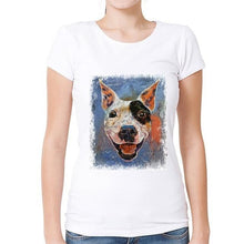 Load image into Gallery viewer, Smiling Bull Terrier Love Womens T Shirt-Apparel-Apparel, Bull Terrier, Dogs, T Shirt, Z1-S-1