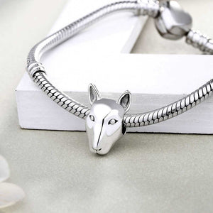 Smiling Bull Terrier Silver Charm Bead-Dog Themed Jewellery-Bull Terrier, Charm Beads, Dogs, Jewellery-2