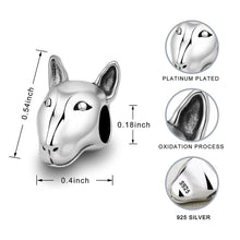 Load image into Gallery viewer, Smiling Bull Terrier Silver Charm Bead-Dog Themed Jewellery-Bull Terrier, Charm Beads, Dogs, Jewellery-4