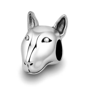 Smiling Bull Terrier Silver Charm Bead-Dog Themed Jewellery-Bull Terrier, Charm Beads, Dogs, Jewellery-7