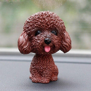 Smiling Dogs Resin Bobble HeadsCarToy Poodle / Cockapoo - Brown 1