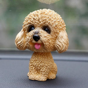 Smiling Dogs Resin Bobble HeadsCarToy Poodle / Cockapoo - Yellow 1