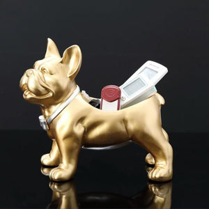 Smiling Golden French Bulldog Tabletop Organiser StatueHome Decor