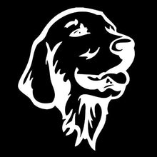 Load image into Gallery viewer, Image of a golden retriever car decal in black color