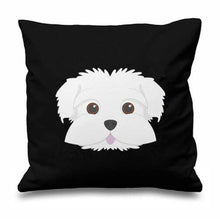 Load image into Gallery viewer, Smiling Maltese Multicolor Cushion CoversCushion CoverBlack