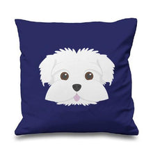 Load image into Gallery viewer, Smiling Maltese Multicolor Cushion CoversCushion CoverDeep Blue