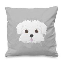 Load image into Gallery viewer, Smiling Maltese Multicolor Cushion CoversCushion CoverGray