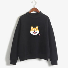 Load image into Gallery viewer, Smiling Shiba Inu Love Warm Sweatshirts-Apparel-Apparel, Dogs, Shiba Inu, Sweatshirt-Black-Medium-3