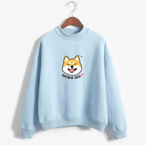 Smiling Shiba Inu Love Warm Sweatshirts-Apparel-Apparel, Dogs, Shiba Inu, Sweatshirt-Blue-Medium-4